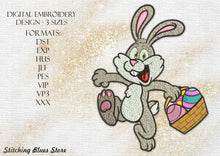 Load image into Gallery viewer, Happy Easter Rabbit machine embroidery design