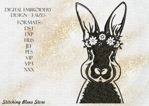Rabbit machine embroidery design