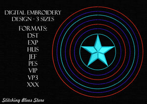 USA Shield machine embroidery design