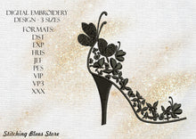 Load image into Gallery viewer, Shoes with butterflies machine embroidery design