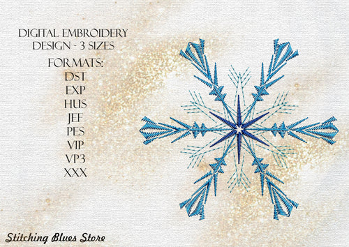 Snowflake - Christmas machine embroidery design - New Year
