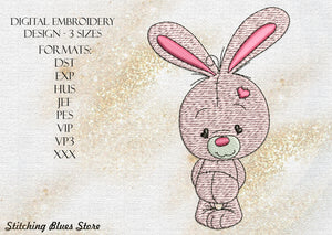 Teddy Bunny machine embroidery design