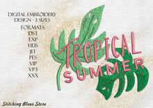 Load image into Gallery viewer, Tropical Summer machine embroidery design