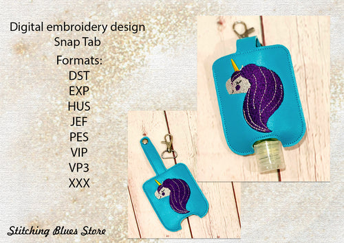 Unicorn Sanitizer Holder machine embroidery design