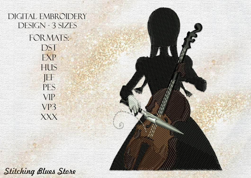 Girl With Violin machine embroidery design