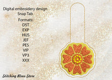 Load image into Gallery viewer, White Lotus Pai Sho Snap Tab machine embroidery design - Avatar