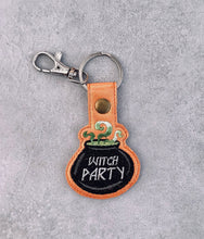 Load image into Gallery viewer, Witch Party Snap Tab Machine Embroidery Design - potion in the pot
