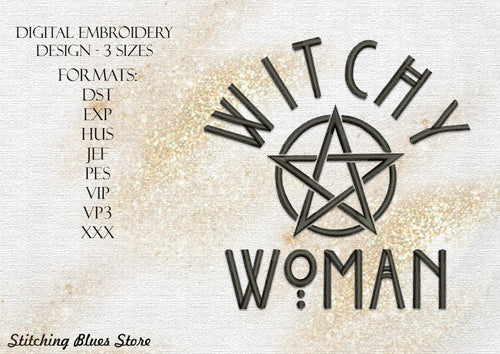 Witchy Woman machine embroidery design