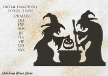 Load image into Gallery viewer, Witches machine embroidery design - Halloween