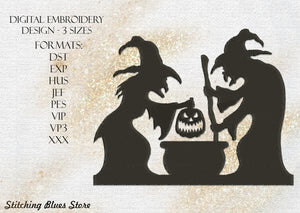 Witches machine embroidery design - Halloween